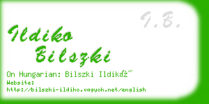 ildiko bilszki business card